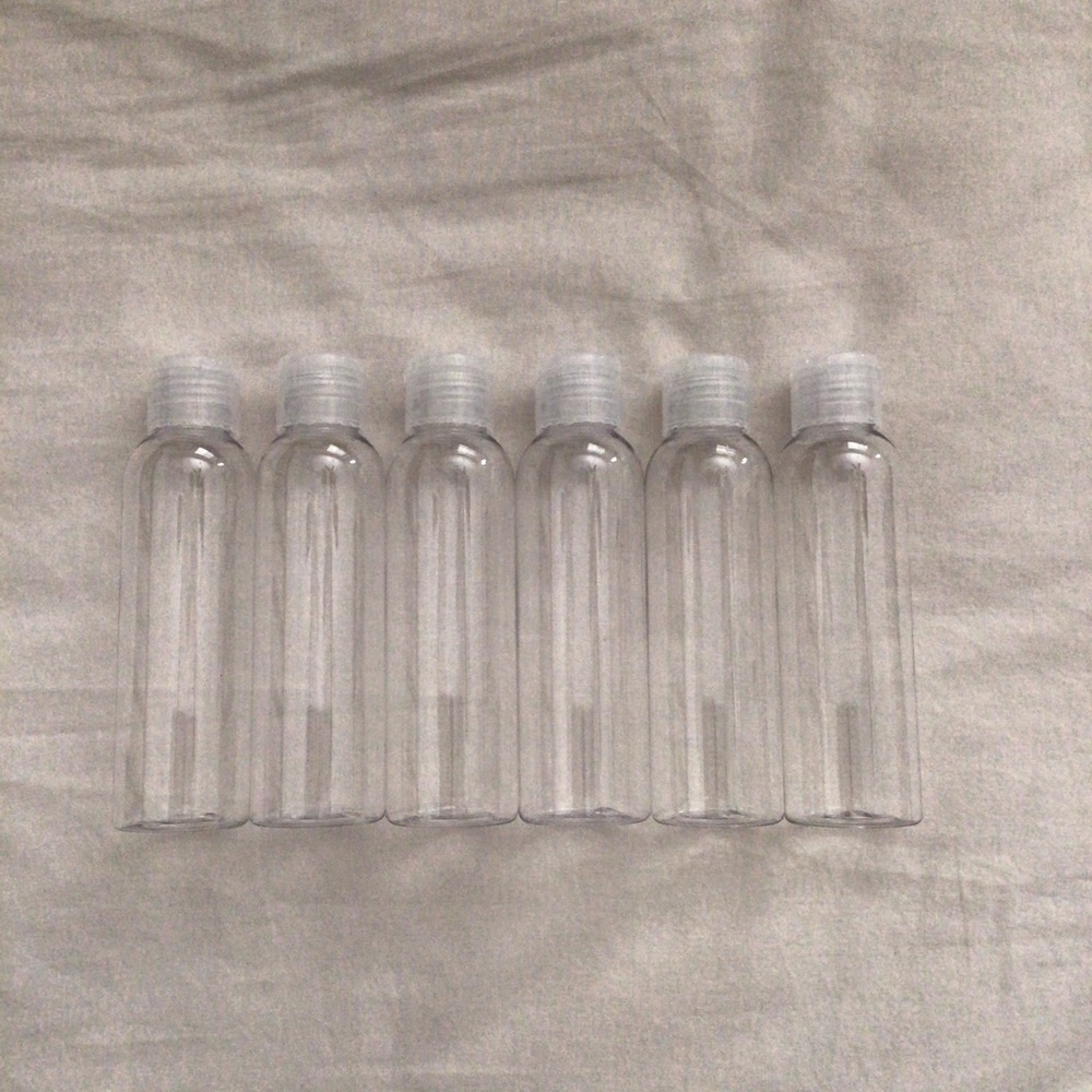 6 Clear Plastic Travel Bottles